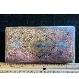 Antique 700 Silver Cigarette Case OG Straps Inside Tested+ Clasp Works